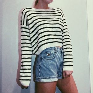 🌻Chunky crop striped sweater